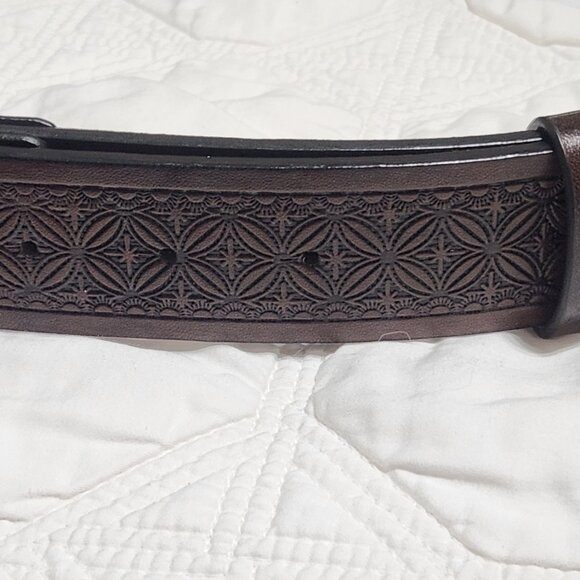 Sz 12/14 Western Brown Faux Leather Belt - Picture 7 of 9